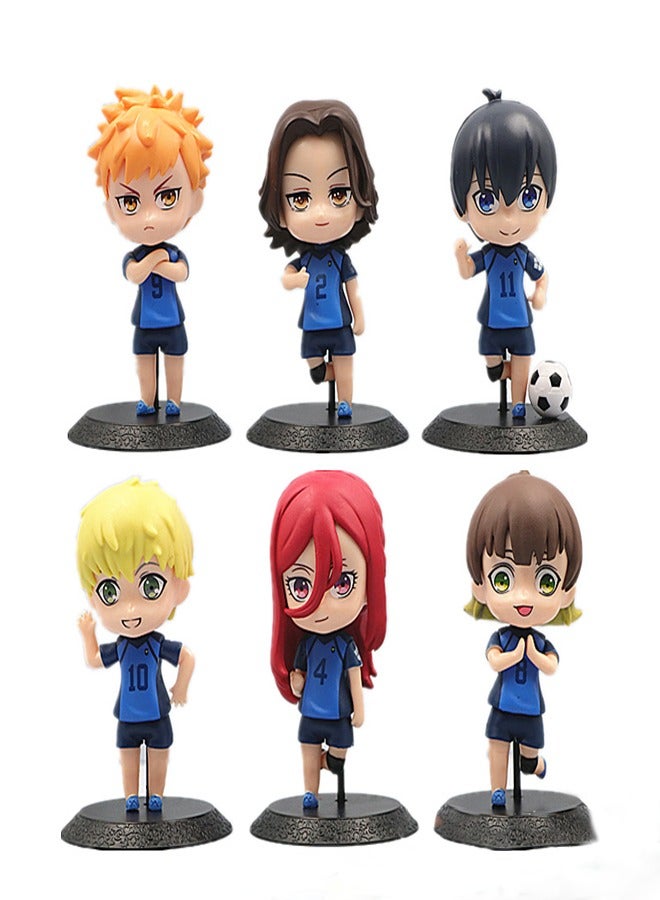 عام 6 قطعة أنيمي الأزرق قفل شخصية نموذج مجموعة المواد البلاستيكية أصيلة تصميم مثالية للشباب - Image 5