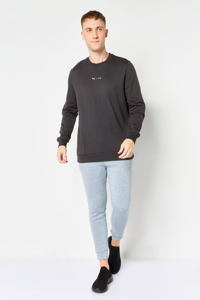 Puma x One8 Men Slim Fit Long Sleeve Outdoor Sweatshirt, Dark Grey - Image 3