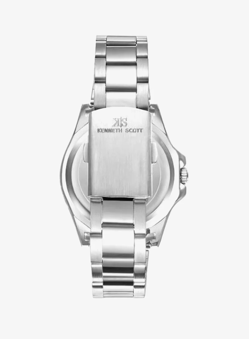 Kenneth Scott White Men's Stainless Steel Analog Watch K23027-SBSWL - 43 mm for Men | Best Price UAE