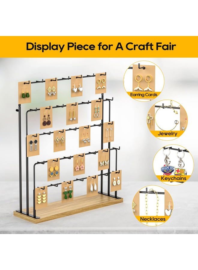ORLESS Jewelry Display for Vendors, Earring Display Stand for Selling, Necklace Display Holder for Selling, Earring Cards Organizer for Bracelets, Rings, Jewelry Towers, Original Wood (35 Hooks) - Image 2