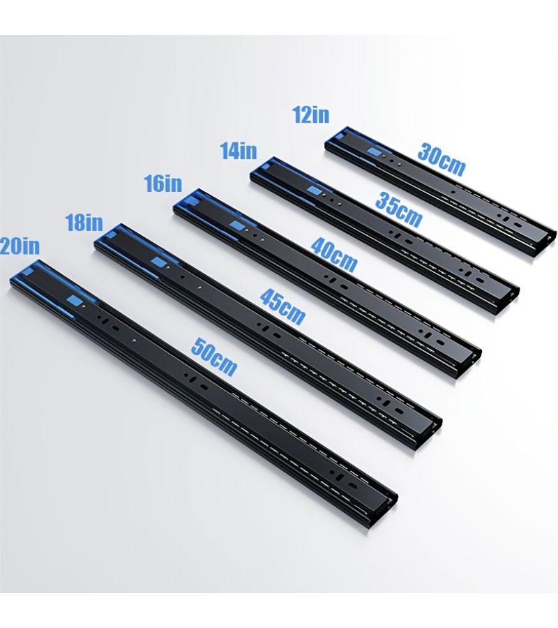 2pc 18 Inch 45cm Heavy Duty Double Spring Soft Close Full Extension Drawer Slides Buffered Slide Runners For Cabinets Dressers And Office Desks Modern Drawer Slide Runners - Image 3