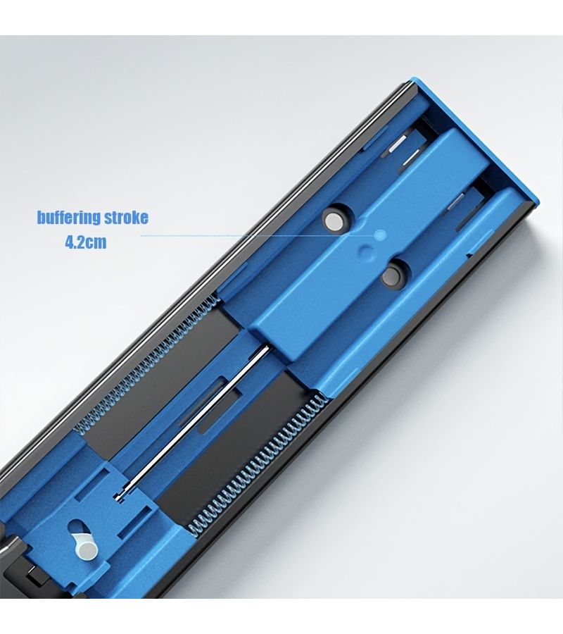 2pc 18 Inch 45cm Heavy Duty Double Spring Soft Close Full Extension Drawer Slides Buffered Slide Runners For Cabinets Dressers And Office Desks Modern Drawer Slide Runners - Image 4