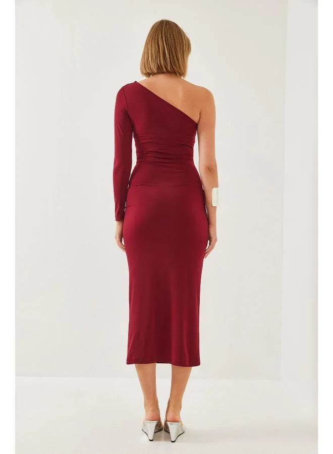 جينجر One Shoulder Draped Dress