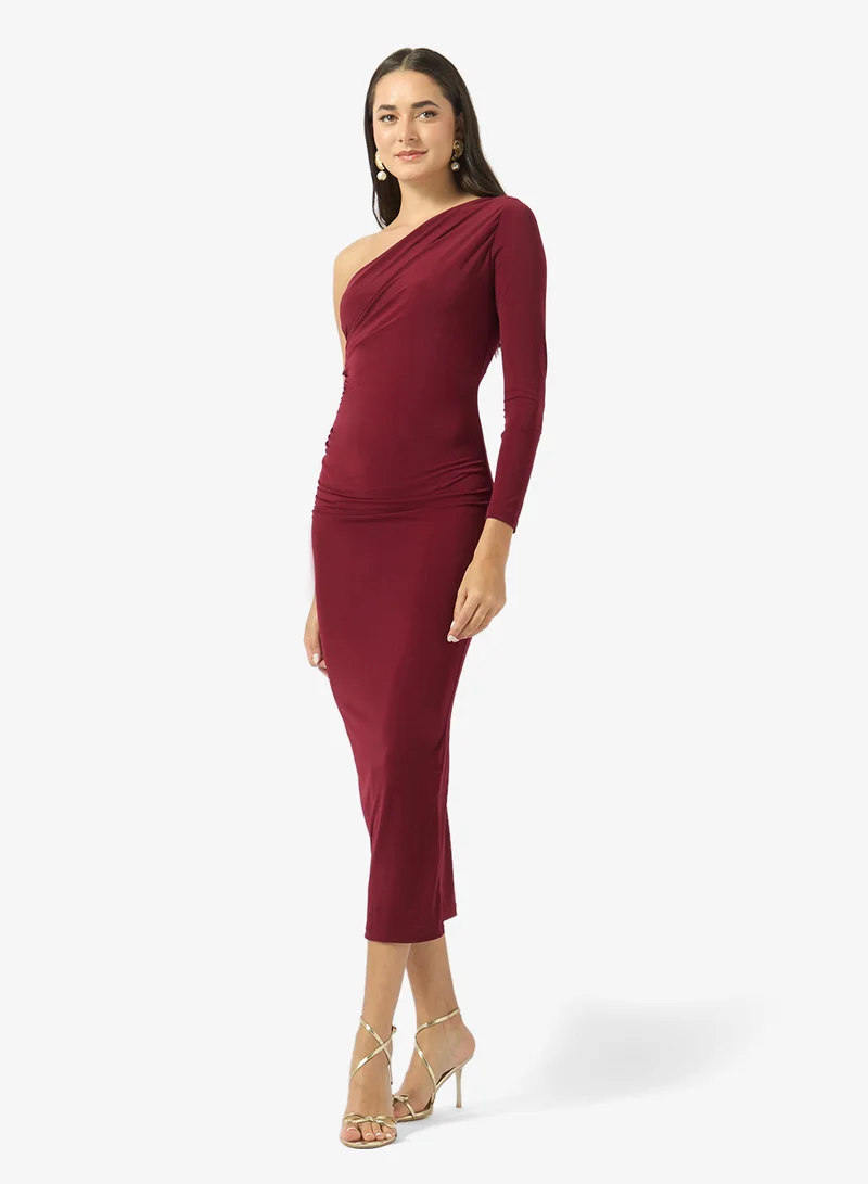 One Shoulder Draped Dress