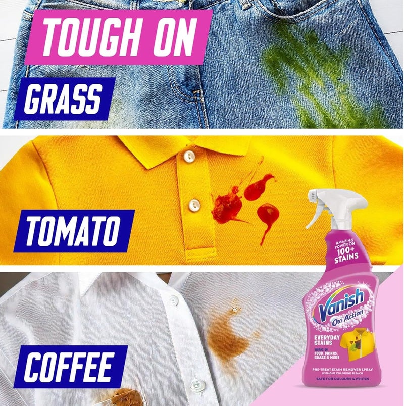 Vanish Oxi Action - Multi Stain Spray for Couloured Garments and Fabrics Pre-Treat Spray Without Chlorine Bleach 750ml - Image 4