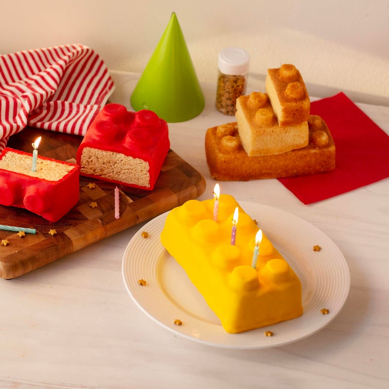 كوتشينا برو قالب صينية الكيك من الطوب - قم ببناء تزيين كعك متساوي مقاس 9 بوصات على شكل ثلاثي الأبعاد - علاج نشاط الخبز الممتع للأطفال أو البالغين وحفلات أعياد الميلاد هدية الاحتفال سهلة الاستخدام غير لاصقة في الفرن - Image 3