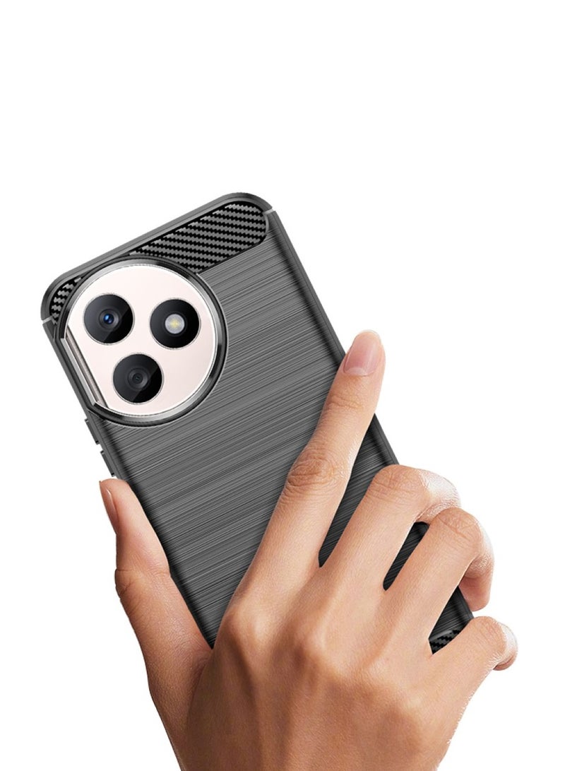 Cover Honor X50i Plus 5G  , - Protection Brushed Carbon Fiber Cover Shockproof - Anti-Scratch Case Slip-Resistant - Black  - Image 5
