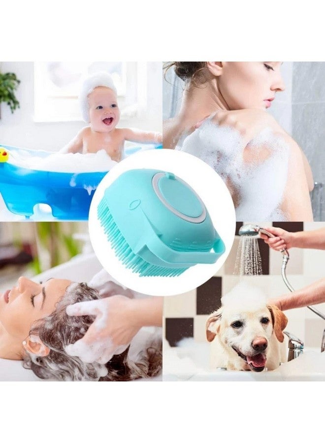 FLOPRO Silicone Bath Brush with Detachable Scrubber, Teal - Image 3