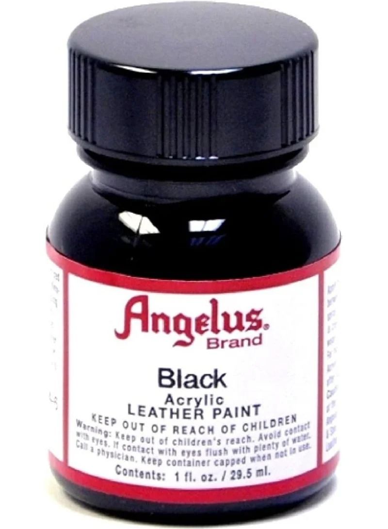 Angelus طلاء جلد أكريليك Angelus أسود 1 أونصة - Image 1