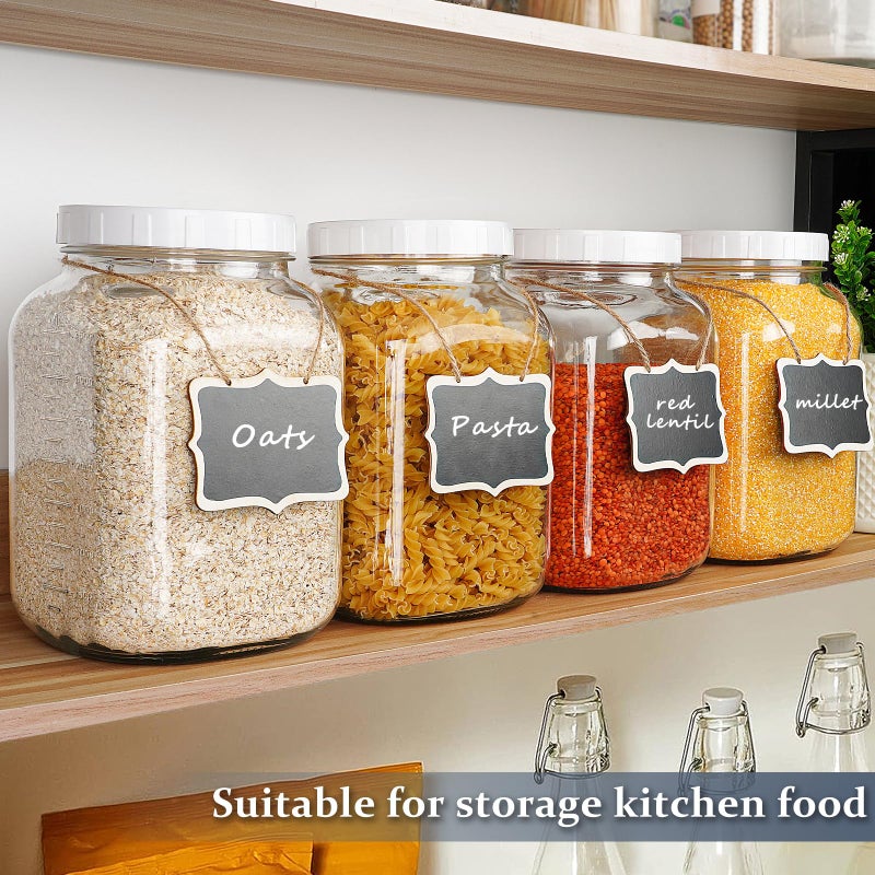 Folinstall 2 Pack Wide Mouth 1 Gallon Clear Glass Jar with Lid  Heavy Duty Airtight Screw Lid with Silicone Gasket - Large Mason Jar with 2 Scale Mark for Fermenting Kombucha and Storing Food(Extra 2 Gaskets) - Image 5