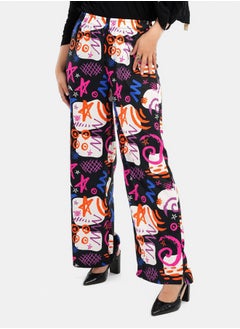 Clue High Waist Printed Pants  - Image 1