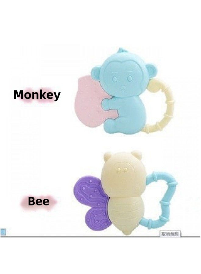 Export Baby Toys 0-1 Years Old Boiled Teether Bite Bell Baby Rattle Soothing Toys-Color:Little Monkey, Bee  - Image 1