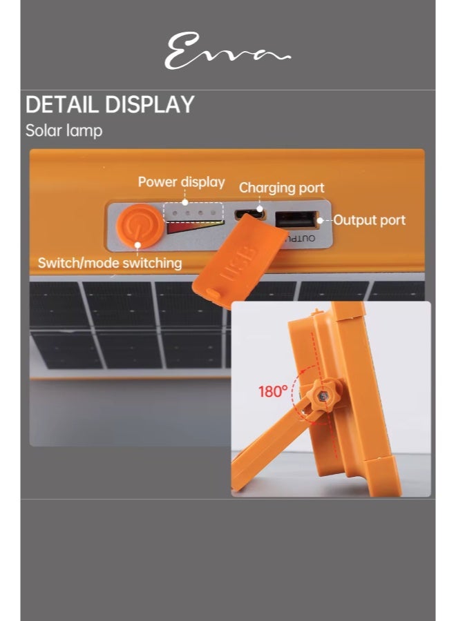 إيفا مصباح تخييم LED يعمل بالطاقة الشمسية قابل لإعادة الشحن بالبطارية IP66 مقاوم للماء ومحمول يعمل بالطاقة الشمسية في الهواء الطلق للطوارئ - Image 5