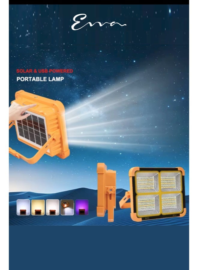 إيفا مصباح تخييم LED يعمل بالطاقة الشمسية قابل لإعادة الشحن بالبطارية IP66 مقاوم للماء ومحمول يعمل بالطاقة الشمسية في الهواء الطلق للطوارئ - Image 4
