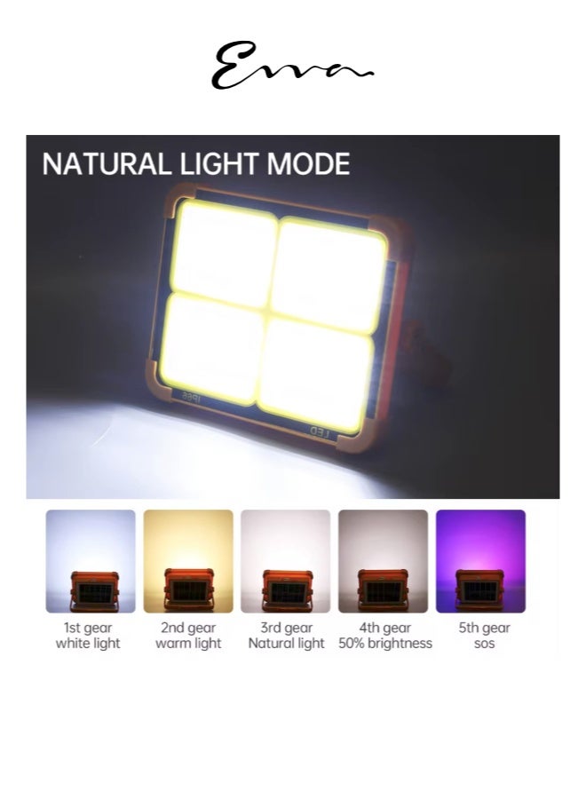 إيفا مصباح تخييم LED يعمل بالطاقة الشمسية قابل لإعادة الشحن بالبطارية IP66 مقاوم للماء ومحمول يعمل بالطاقة الشمسية في الهواء الطلق للطوارئ - Image 2