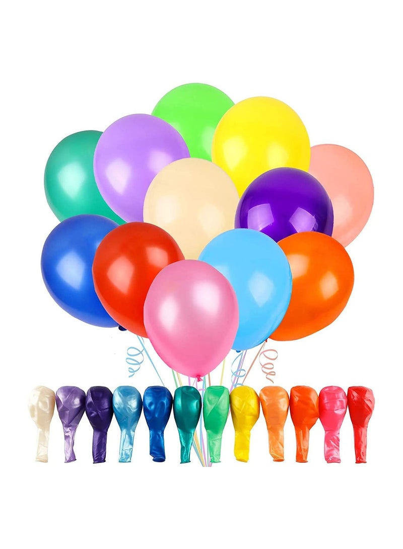 AMM 100 Balloons Assorted Color 12 Inches Rainbow Party Latex Balloons Latex Balloons for Party Decoration Birthday Party Supplies or Arch Decoration - Image 1