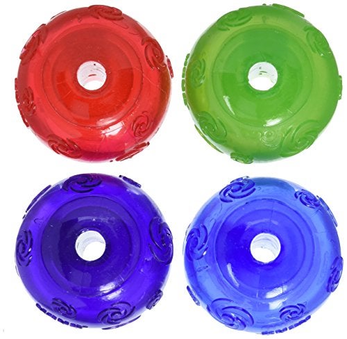KONG Dog Squeezz Ball Medium Assorted Colors Green Red Blue Purple 4pk - Image 1
