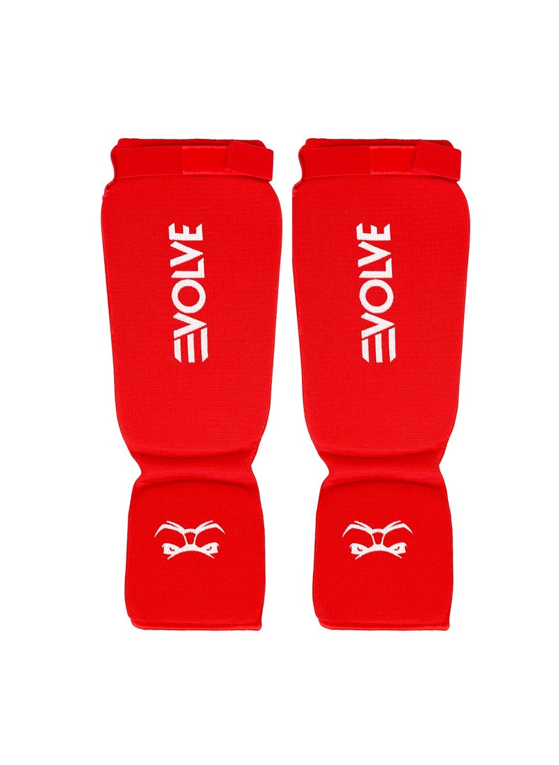 Evolve - Evolve Shin Guards | Lightweight and Breathable Padded Martial Art Shin and Instep Guards for Sparring Kickboxing MMA Boxing Muay Thai Karate - Image 1