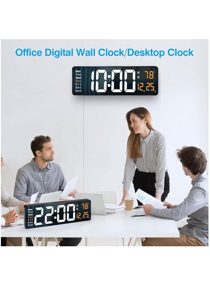 بيتشو ساعة حائط رقمية مقاس 16.2 بوصة مع جهاز تحكم عن بعد لديكور غرفة المعيشة، ساعة كبيرة مع درجة حرارة التاريخ والأسبوع - Image 4