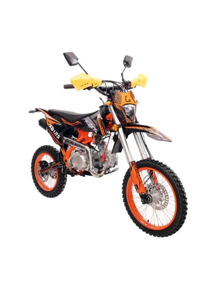 Kugoo 125CC Off Road Petrol Dirt Bike 2026 Model - 125CC Motor Power - 12V 5Ah Battery - 5.4L Fuel Tank - 80km/h Max Speed - Orange/Black - Image 1