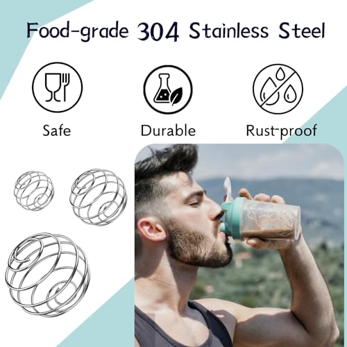 KASBEE Shaker Balls, 6PCS 304 Stainless Steel Mixing Balls for Protein Shakes Formula, Blending Balls for Mixer Bottles - Image 2