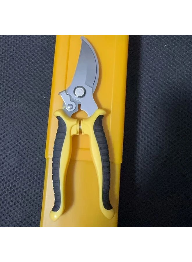 Yellow Heavy Duty Garden Shears Sharp Stainless Steel Blades Non Slip Grip Professional Home Gardening Pruning Shears - Image 1