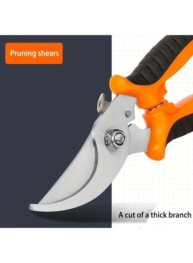 Yellow Heavy Duty Garden Shears Sharp Stainless Steel Blades Non Slip Grip Professional Home Gardening Pruning Shears - Image 5