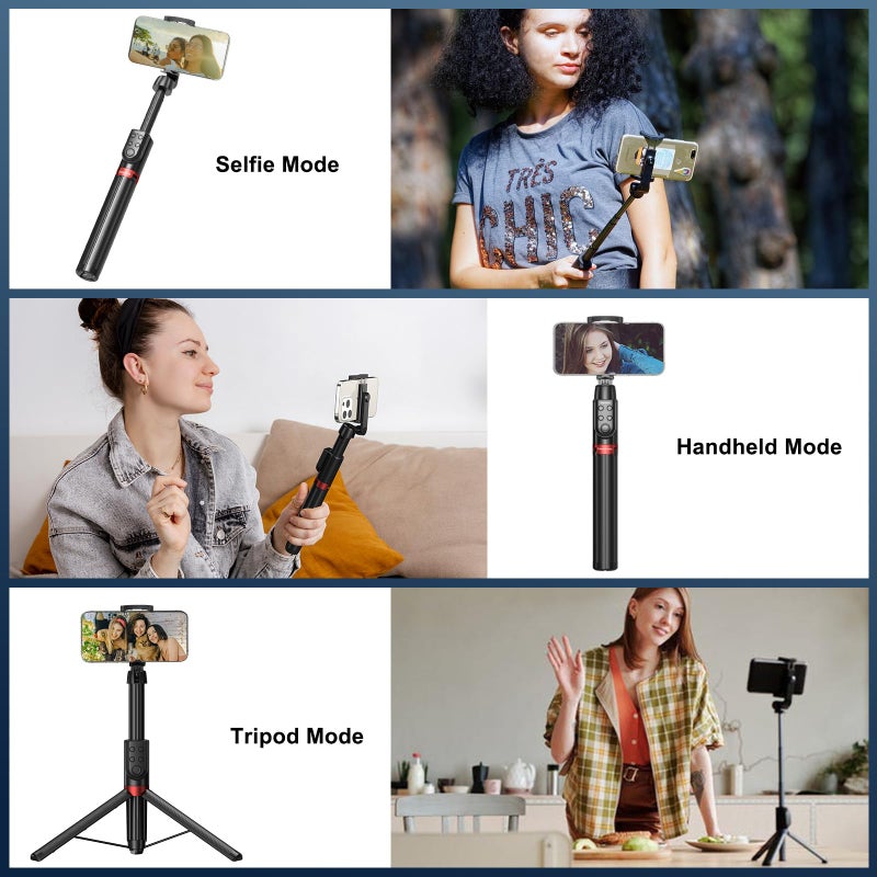 Newmowa Phone Remote Selfie Stick, Extendable Tripod with Rechargeable Detachable Remote for iPhone Video Photo Shooting/Zooming/Lens Switching, Compatible with iPhone 11 and Above(iOS 15 Above) - Image 4