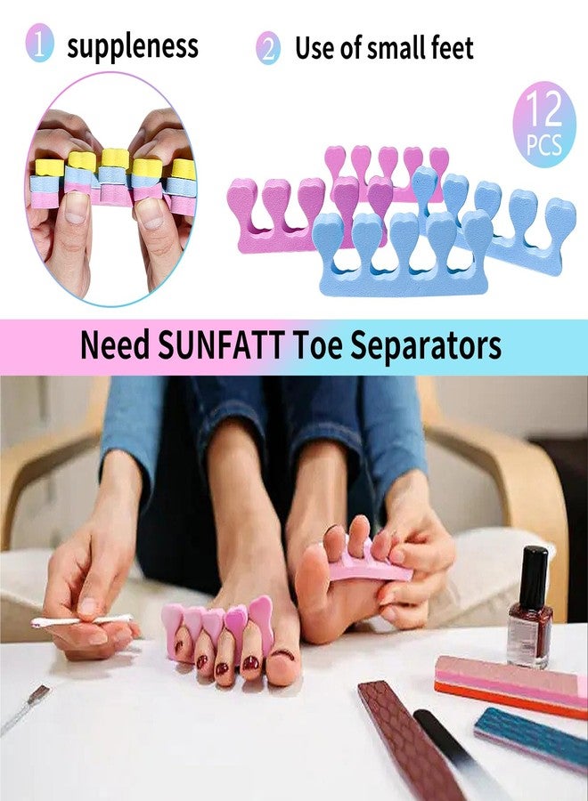 SUNFATT Foam Toe Separators,Toe Spacers for Women,Pedicure Toe Separators for Separating Toenails or Nails,Easy Finger and Toenail Polish Grooming,Soft Foams Pedicure Tools.12pcs - Image 4