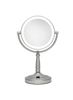 Zadro Zadro 9" Round LED Makeup Mirror with Lights and Magnification 5&10X/1X AA Battery Operated Swivel Lighted Makeup Mirror 