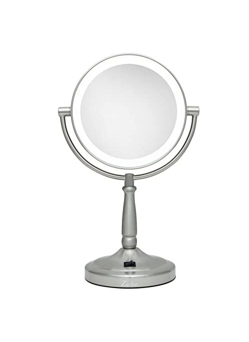 Zadro - Zadro 9" Round LED Makeup Mirror with Lights and Magnification 5&10X/1X AA Battery Operated Swivel Lighted Makeup Mirror - Image 1