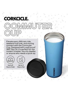 CORKCICLE Commuter Cup Insulated Stainless Steel Leak Proof Travel Coffee Mug Keeps Beverages Cold For 9 Hours And Hot For 3 Hours, River, 17 Oz  - Image 2