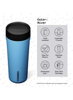 CORKCICLE Commuter Cup Insulated Stainless Steel Leak Proof Travel Coffee Mug Keeps Beverages Cold For 9 Hours And Hot For 3 Hours, River, 17 Oz  - Image 4