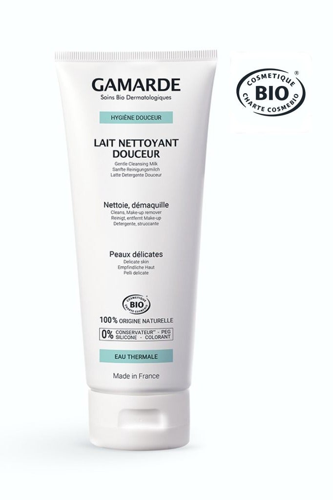 Gentle Cleansing Milk 200ml – Certified Organic Makeup Remover & Face Cleanser for Delicate, Dry & Combination Skin – Removes Impurities & Makeup, Leaves Skin Soft & Supple – Vegan