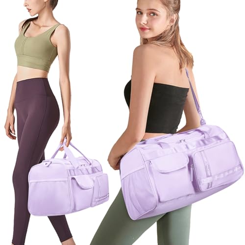 MAXTOP Lavender Gym Bag for Women Stylish Yoga Tote Travel Duffle Bag with Shoe Compartment Large Capacity Workout Bag for Pilates Dance Travel - Image 2