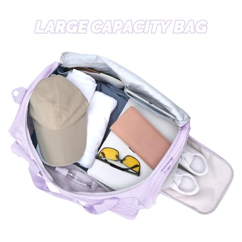 MAXTOP Lavender Gym Bag for Women Stylish Yoga Tote Travel Duffle Bag with Shoe Compartment Large Capacity Workout Bag for Pilates Dance Travel - Image 3