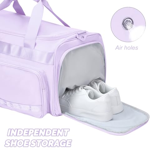 MAXTOP Lavender Gym Bag for Women Stylish Yoga Tote Travel Duffle Bag with Shoe Compartment Large Capacity Workout Bag for Pilates Dance Travel - Image 4