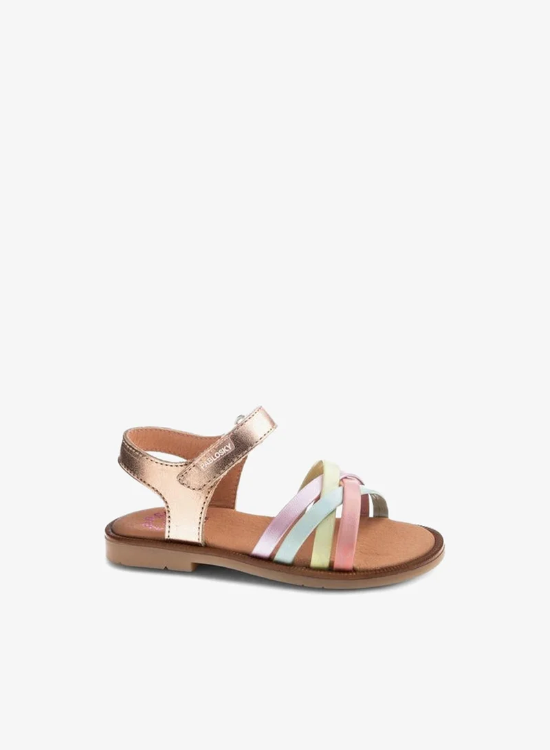 بابلوسكي Girls Hook & Loop Strap Sandals Ramadan Collection
