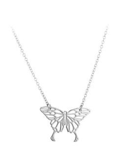 Stainless Steel Butterfly Shaped Pendant Necklace