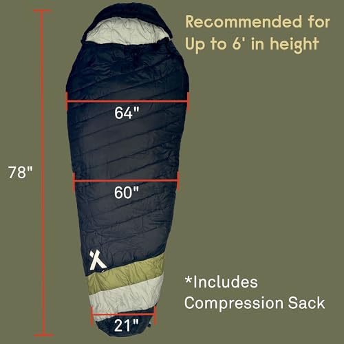 Bear Grylls 15 Degree Sleeping Bag for Adults 3-4 Season, for Cold Weather, Backpacking, Camping, Survival, Hiking, with Compression Sack and Ergonomic Adjustable Hood - Black - Image 3