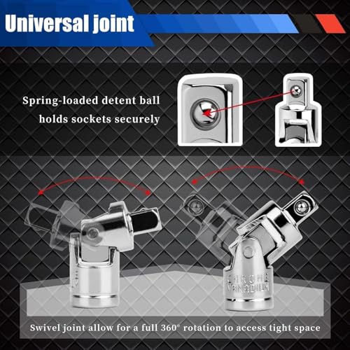 NEATOZONE Zsigns Tool Kit&Screwdriver Socket Set Combination Wrench With 1/4" Ratchet Handle Screw Driver Automobile Motorcycle Box Hardware Auto Car Repair Wrenches For Home Use(46 Pcs Tool Kit Set) - Image 5