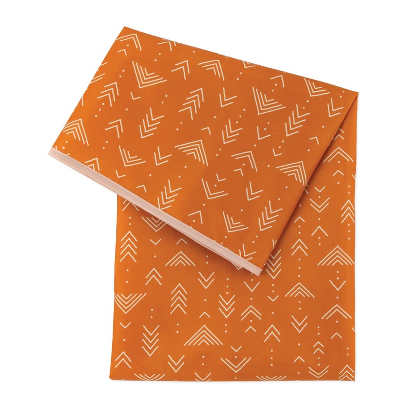 Bumkins Baby Splat Mat for Under High Chair Babies Toddlers Eating Mess Mat Waterproof Reusable Cloth for Arts and Crafts Playtime Mat for Kids Floors or Tables Fabric 42inx42in Boho Orange - Image 2