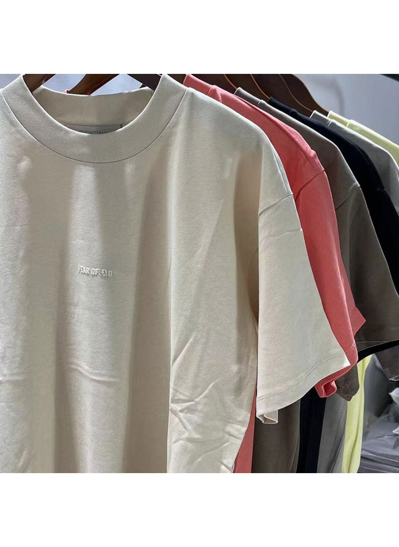 Generic - Essentials Velvet Logo Unisex Tee Apricot - Image 1