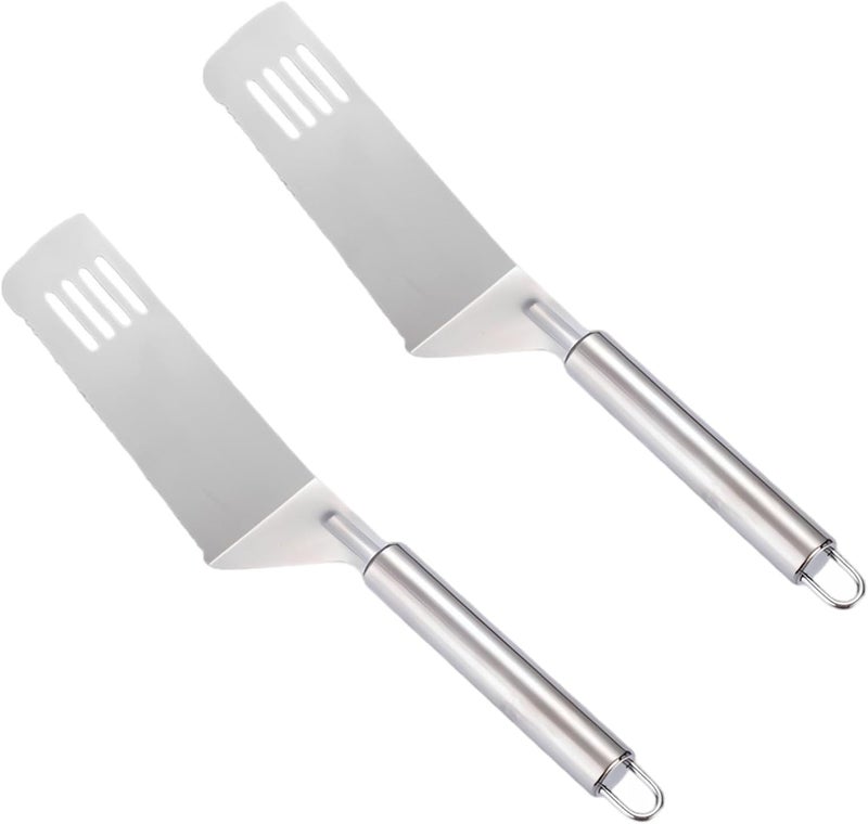 2 Pcs Cake Cutter Spatula Set, Stainless Steel Multi-Use Cheese Pizza Pie Server Turner, Flexible Kitchen Utensil with Serrated Edge, Easy to Clean for Baking, Grilling, Frying - Image 1