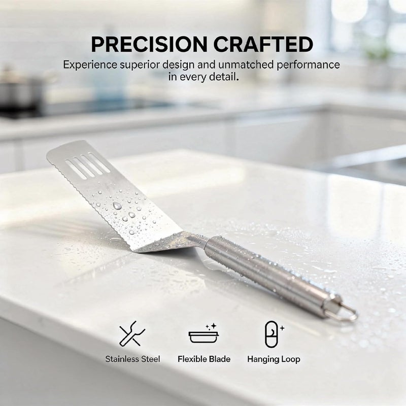 2 Pcs Cake Cutter Spatula Set, Stainless Steel Multi-Use Cheese Pizza Pie Server Turner, Flexible Kitchen Utensil with Serrated Edge, Easy to Clean for Baking, Grilling, Frying - Image 4