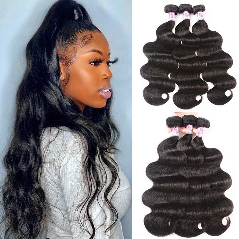 Beauty Forever Indian Body Wave Hair 3 Bundles Hair Extensions 100 Unprocessed Human Virgin Hair Weaves Natural Color 95100gpc 14 16 18