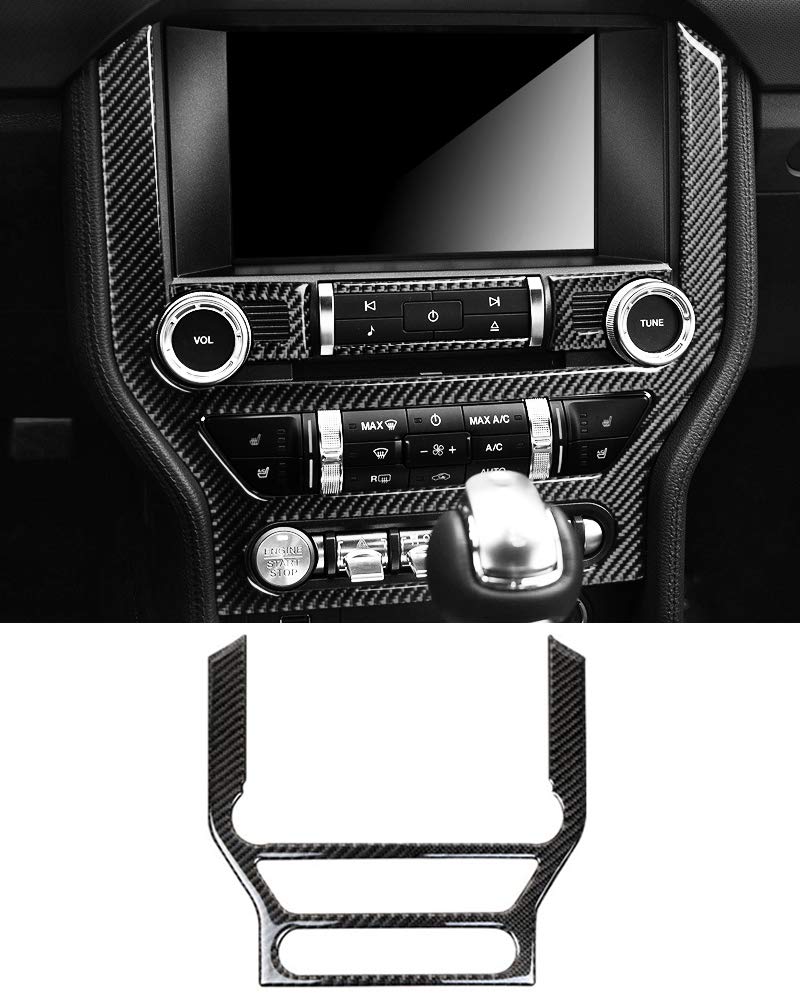 GZXinWei Carbon Fiber Car Styling Sticker Decals Central Control Panel InteriorBlack Center Console Trim Accessories for Ford Mustang 2023 2022 2021 2020 2019 2018 2017 2016 2015 