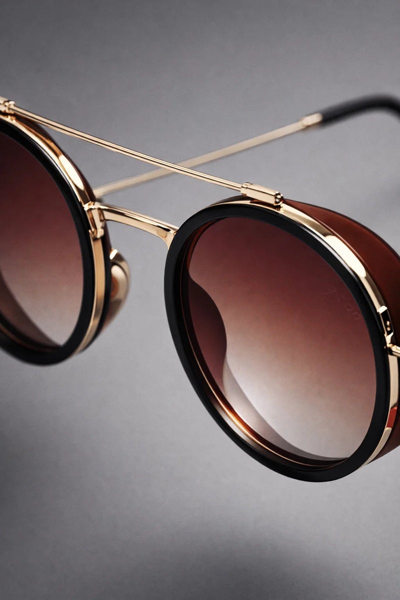 VEGAS Full Rim Round Unisex Saddle Brown  Sunglasses V2099 C4 - Image 4