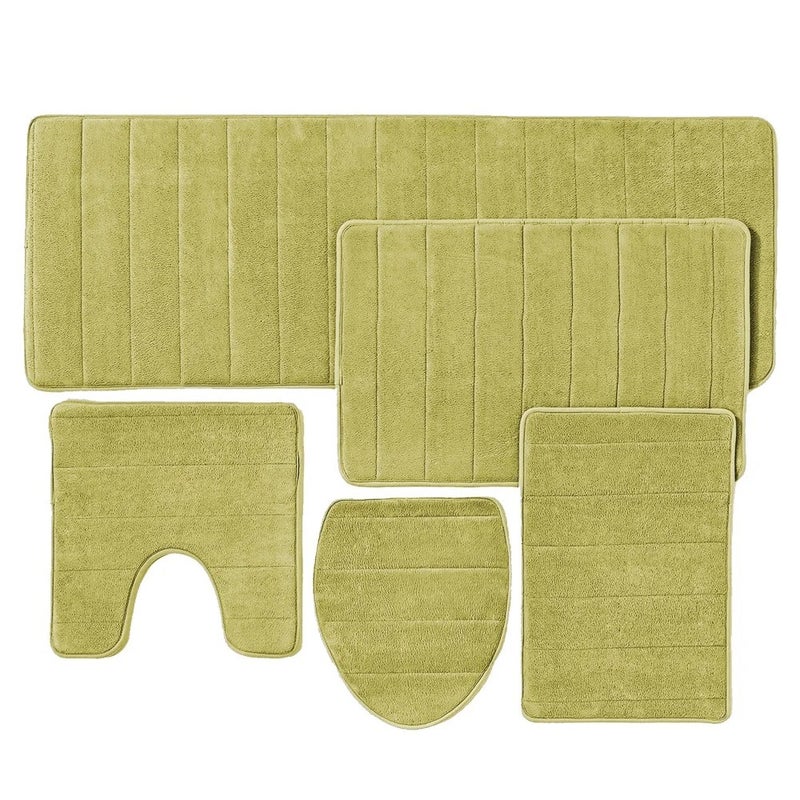 Y&D FMT Cheap Memory Foam Water Absorbent Bathroom Mat Set (5 Piece) - Bath Rugs for Bathroom, Non-Slip & Ultra Soft - Image 4