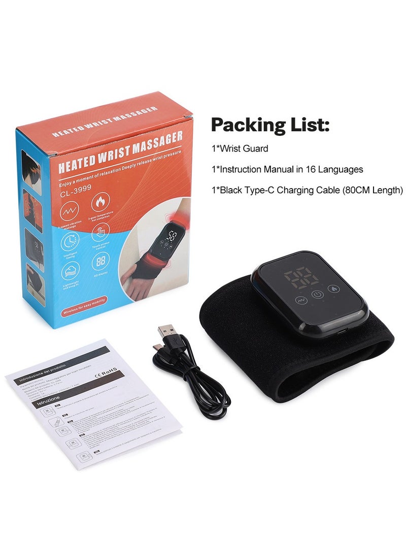 general Smart Temperature Control Wrist Massager - 3 Gears Vibration & Heated Wrist Brace, Electric Hand Massager for Pain Relief - Image 5